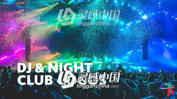 3组动感夜总会酒吧DJ打碟LOGO文字标题片头动画FCPX插件  灵感中国社区 www.lingganchina.com