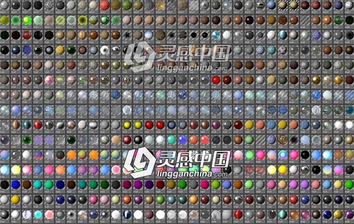 C4D材质 1000组C4D材质合集 材质球/IES  灵感中国网 www.lingganchina.com