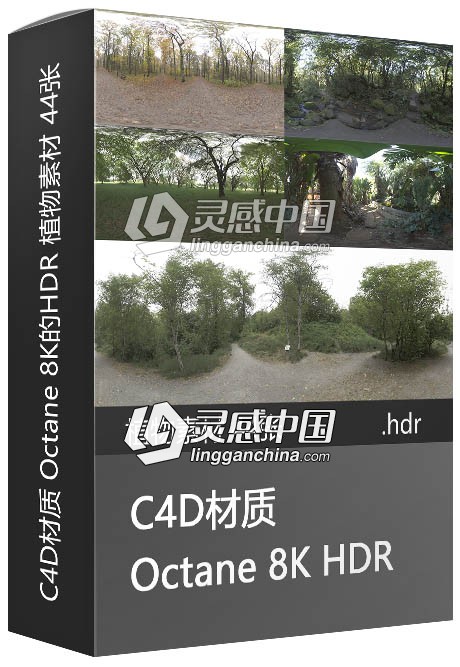 C4D材质 Octane 8K的HDR 植物素材 44张  灵感中国网 www.lingganchina.com