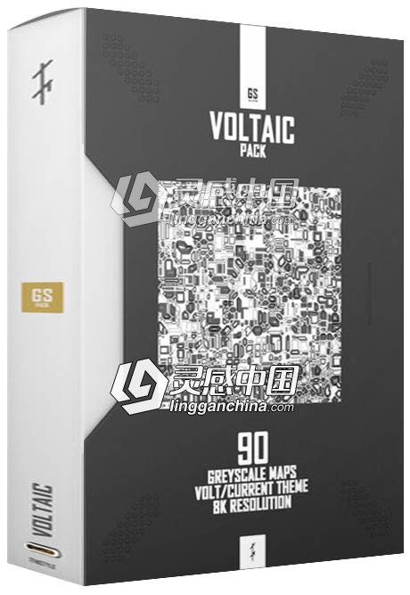 Voltaic Pack 电器电流回路纹理凹凸置换贴图素材包  灵感中国网 www.lingganchina.com