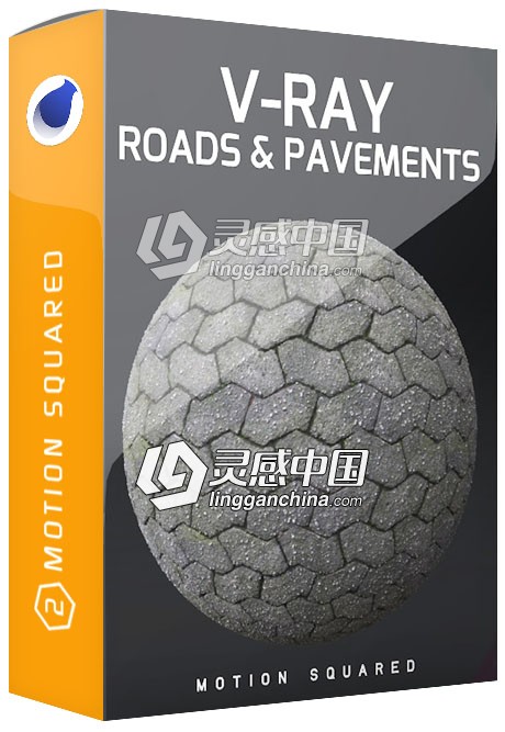 C4D FOR VRAY道路和人行道纹理材质合集 V-Ray Roads And Pavements Texture Pack  灵感中国网 www.lingganchina.com