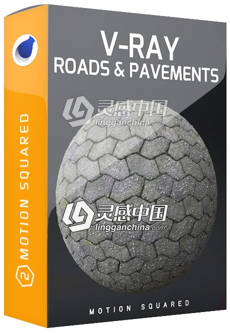 C4D FOR VRAY道路和人行道纹理材质合集 V-Ray Roads And Pavements Texture Pack  灵感中国社区 www.lingganchina.com