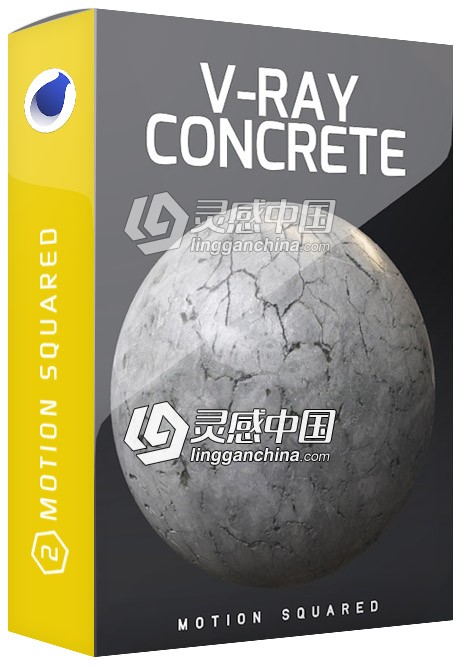 C4D FOR VRAY混凝土纹理材质合集 V-Ray Concrete Texture Pack for Cinema 4D  灵感中国网 www.lingganchina.com