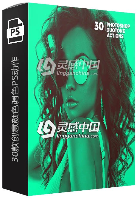 30款创意颜色调色PS动作 30 Duotone Photoshop Actions  灵感中国社区 www.lingganchina.com