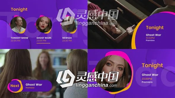 24个流体图形电视节目预告导视栏目包装PR模板  灵感中国网 www.lingganchina.com