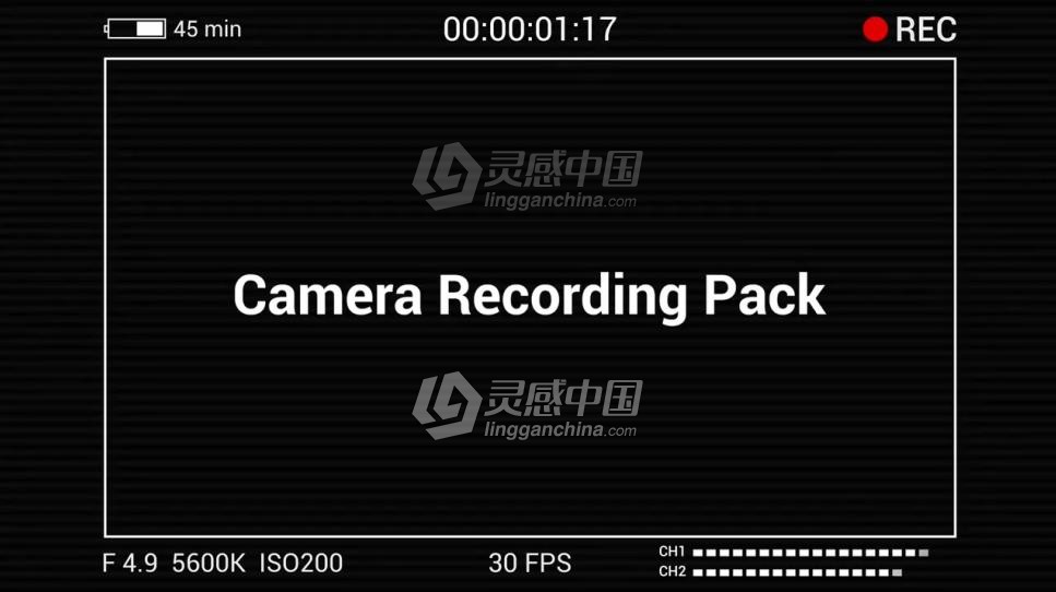 摄像机取景框录制拍摄特效界面显示框PR预设  灵感中国社区 www.lingganchina.com