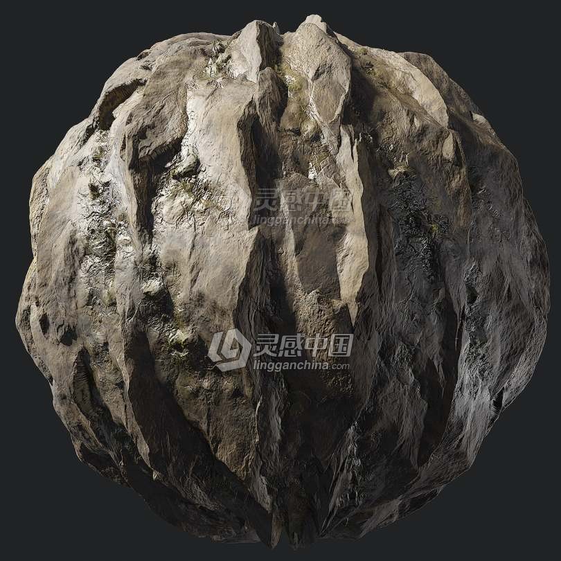 100组4K高质量岩石纹理ZBrush Alphas画笔与材质合集  灵感中国网 www.lingganchina.com