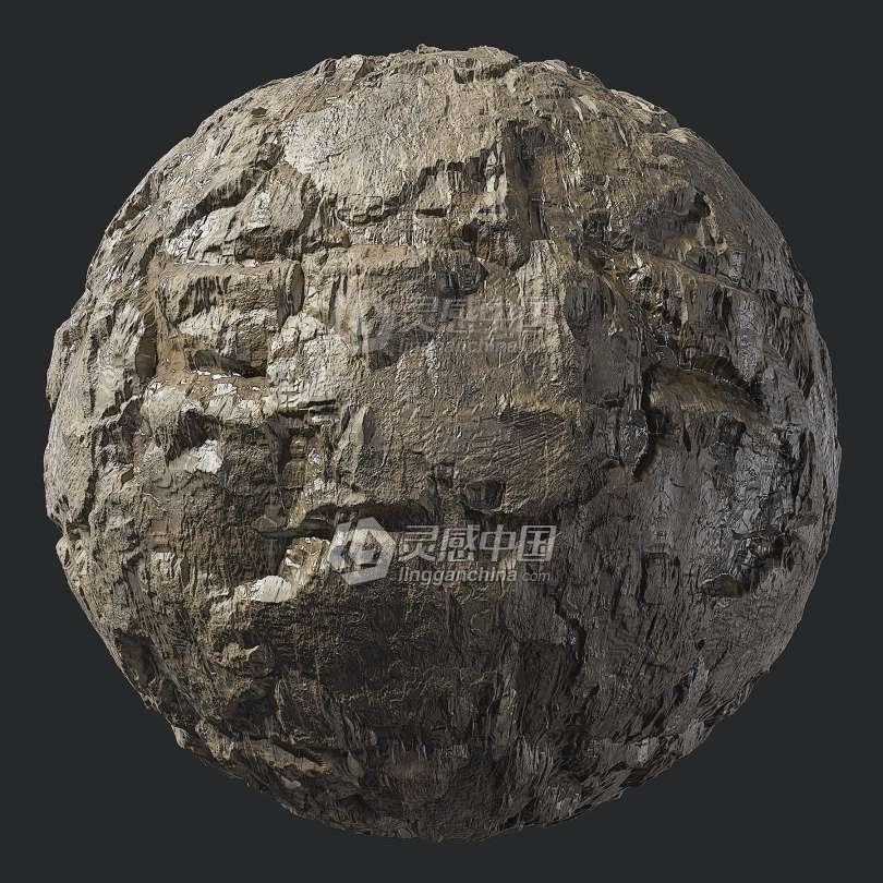 100组4K高质量岩石纹理ZBrush Alphas画笔与材质合集  灵感中国网 www.lingganchina.com