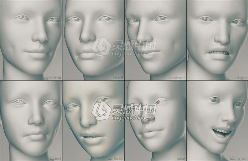 Genesis 3 Female女性身体头部面部等DAZ3D基础模型  灵感中国网 www.lingganchina.com