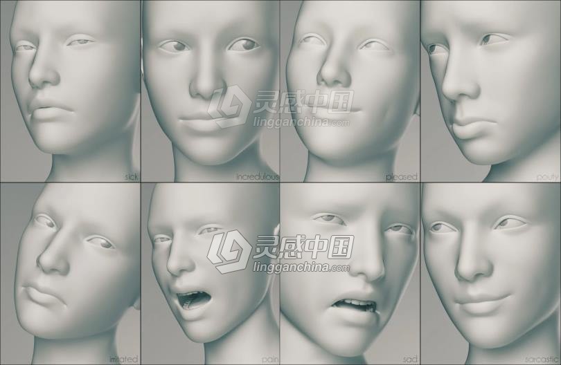 Genesis 3 Female女性身体头部面部等DAZ3D基础模型  灵感中国社区 www.lingganchina.com