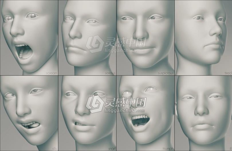 Genesis 3 Female女性身体头部面部等DAZ3D基础模型  灵感中国网 www.lingganchina.com