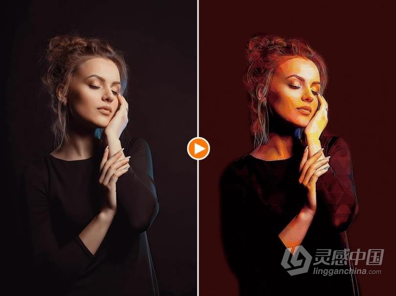 漫威动漫绘画效果PS动作中文版 完美支持2021  灵感中国网 www.lingganchina.com