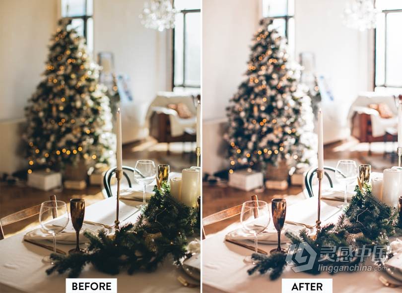 圣诞新年家庭人像Lightroom预设/APP调色滤镜 10 CHRISTMAS Lightroom Preset  灵感中国网 www.lingganchina.com