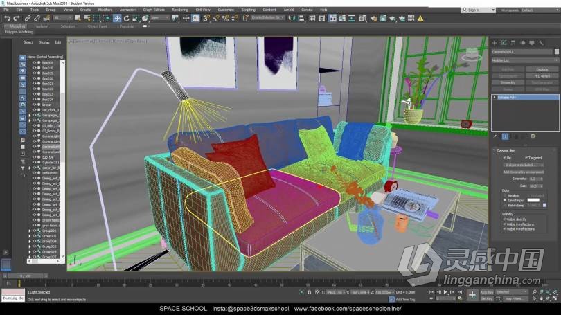 3dsmax中室内设计结构化内部建模视频教程 Photoreal Renders in 3dsMax &amp; Corona  灵感中国网 www.lingganchina.com