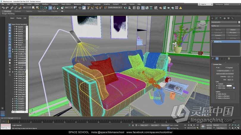 3dsmax中室内设计结构化内部建模视频教程 Photoreal Renders in 3dsMax &amp; Corona  灵感中国社区 www.lingganchina.com