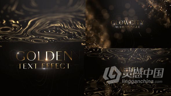 高端奢华黑金粒子抽象流体背景标题动画AE模板AE工程文件 Abstract Luxury Titles  灵感中国网 www.lingganchina.com