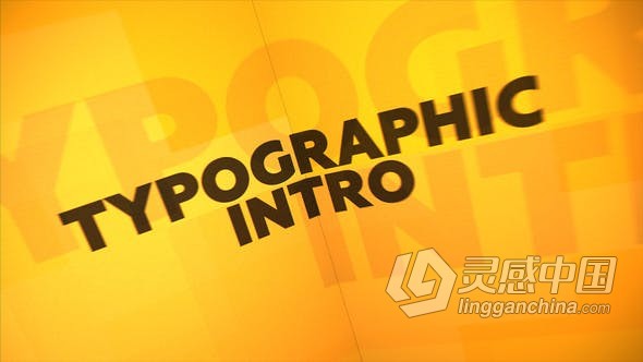 创意立方体快速用力对开门闭合展示标题文本动画片头AE模板AE工程文件 Typographic Intro  灵感中国网 www.lingganchina.com