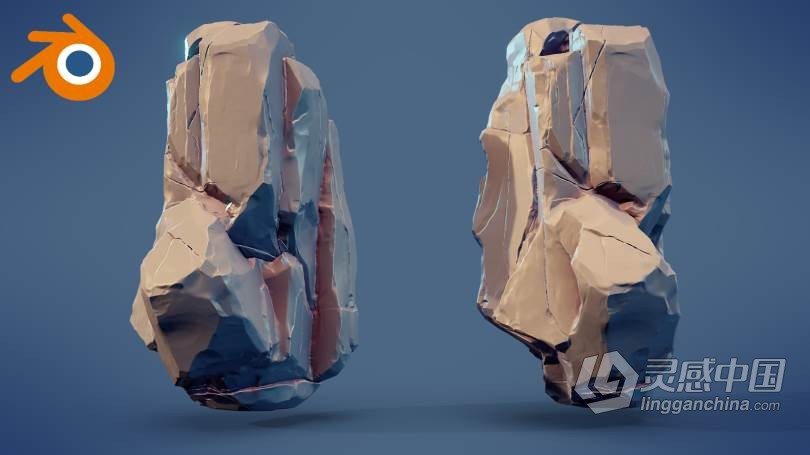 Blender雕刻岩石模型全过程视频教程 Intro to Sculpting in Blender  灵感中国网 www.lingganchina.com
