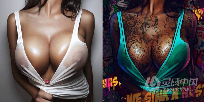 PS性感女性艺术纹身贴图修饰视频教程 Michael Corbin - Art Retouching  灵感中国网 www.lingganchina.com