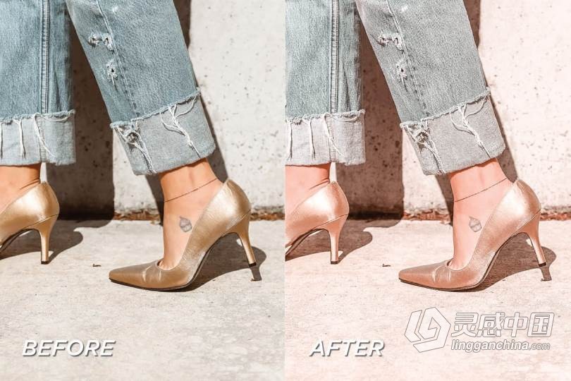 INS时尚玫瑰金人像Lightroom预设+APP调色预设 5 Rose Gold Lightroom Presets  灵感中国网 www.lingganchina.com