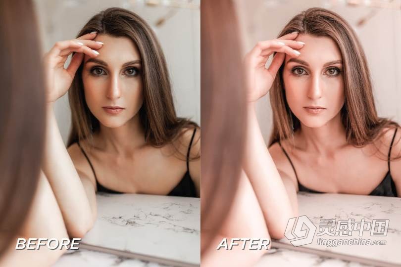 INS时尚玫瑰金人像Lightroom预设+APP调色预设 5 Rose Gold Lightroom Presets  灵感中国社区 www.lingganchina.com