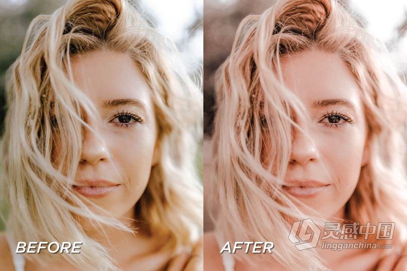 INS时尚玫瑰金人像Lightroom预设+APP调色预设 5 Rose Gold Lightroom Presets  灵感中国网 www.lingganchina.com