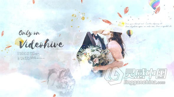 唯美水彩画动画浪漫婚礼介绍周年相册视频幻灯片制作AE模板AE工程文件 Wedding Intro  灵感中国网 www.lingganchina.com