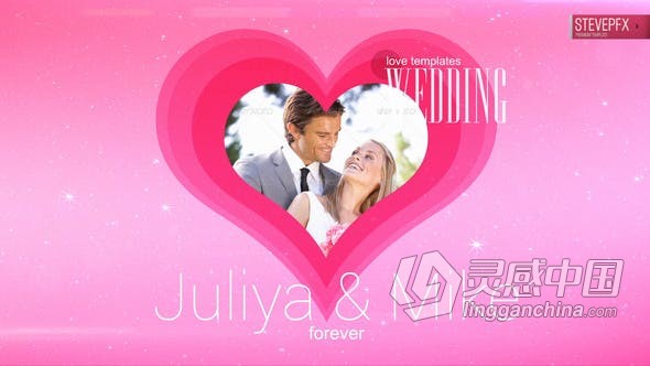 Love爱情故事婚礼视频回忆相册魅力时尚心形动画效果视频 AE模板 AE工程文件 Love Story and Wedding  灵感中国网 www.lingganchina.com