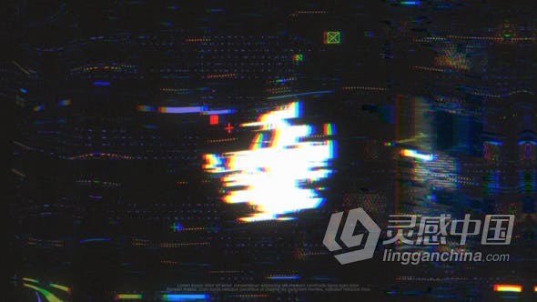 毛刺干扰波动故障变形效果标志logo片头动画 AE模板 AE工程文件 Wave of Glitches Logo  灵感中国网 www.lingganchina.com