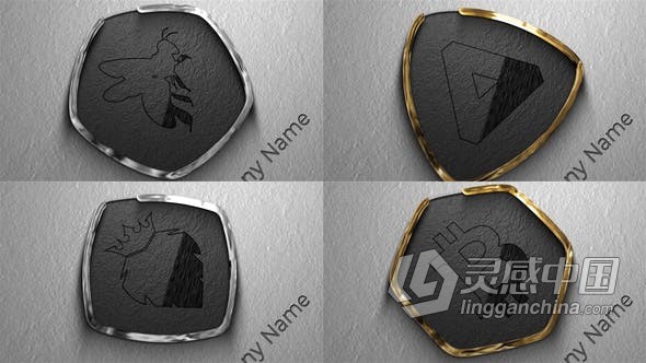 3D挤压金属光面LOGO标志动画制作视频片头 AE模板 AE工程文件 Logo Reveal  灵感中国网 www.lingganchina.com
