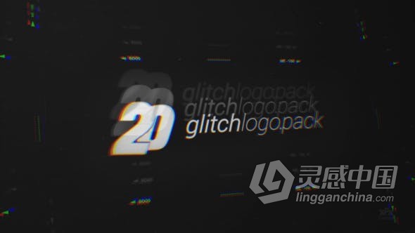 20种不同故障动画样式标志动画视频片头 AE模板 AE工程文件 20 Glitch Logo Intro Reveal Pack  灵感中国网 www.lingganchina.com