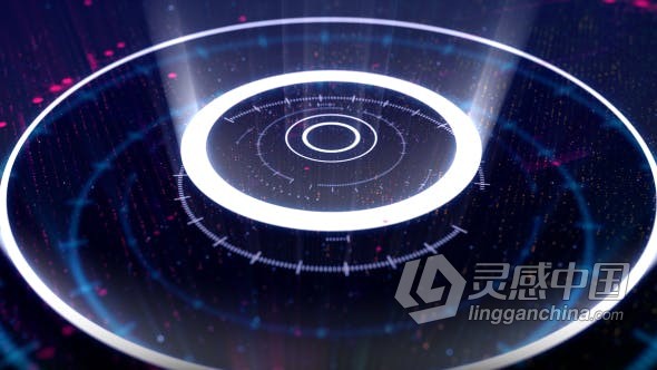 高科技HUD显示界面图形动画演绎LOGO现代技术公司视频片头 AE模板 AE工程文件 Hi-Tech Logo Reveal  灵感中国网 www.lingganchina.com