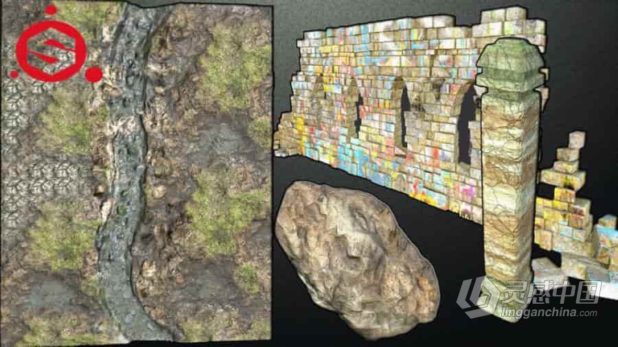 Substance Painter地面墙壁岩石纹理实例制作视频教程  灵感中国网 www.lingganchina.com