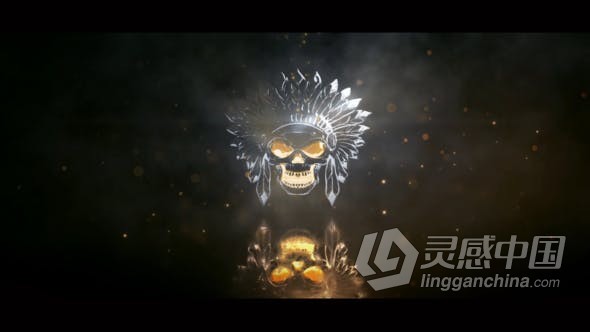 黑暗神秘体积光线照明烟雾背景露出LOGO动画视频片头 AE模板 AE工程文件 Metallic Light Logo Reveal  灵感中国网 www.lingganchina.com