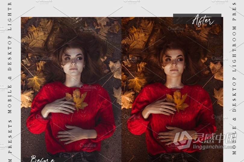 深秋风光人像金色调Lightroom预设/手机APP滤镜 GOLDEN DEEP – Lightroom Presets  灵感中国网 www.lingganchina.com