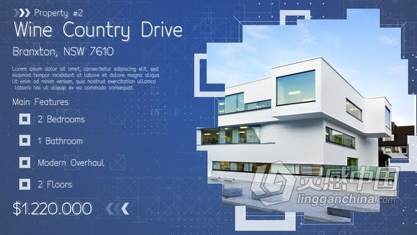 3种不同颜色的数字商业代理机构创意宣传短片 AE模板 AE工程文件 Real Estate Construction 2  灵感中国网 www.lingganchina.com