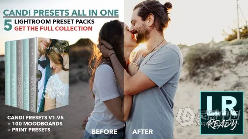 售价360美金大师级 Candi 婚礼人像Lightroom预设《光与影》V1-V5集合 Candi All in One Preset Pack V1-V5  灵感中国网 www.lingganchina.com