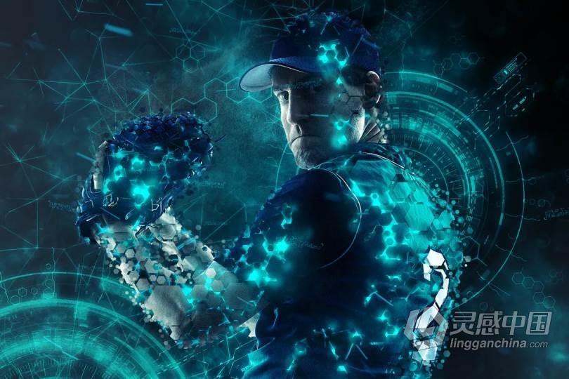 PS人物碎片化特效动作 Sci-Fi Photoshop Action 附视频教程  灵感中国网 www.lingganchina.com