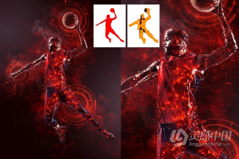 PS人物碎片化特效动作 Sci-Fi Photoshop Action 附视频教程  灵感中国网 www.lingganchina.com