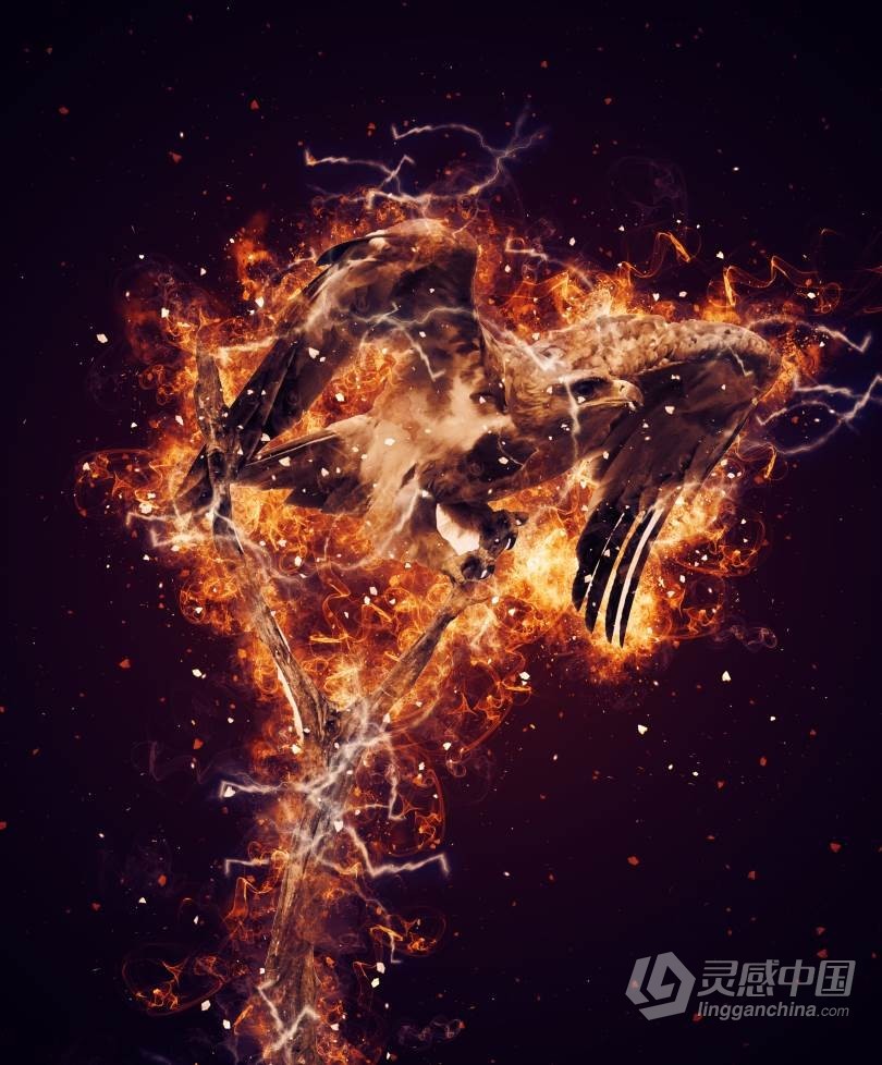 超酷逼真火焰爆炸特效PS动作 Fire Explosion Photoshop Action 附视频教程  灵感中国网 www.lingganchina.com