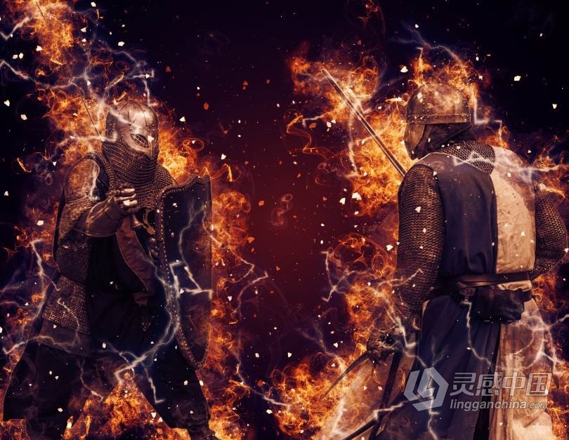超酷逼真火焰爆炸特效PS动作 Fire Explosion Photoshop Action 附视频教程  灵感中国网 www.lingganchina.com