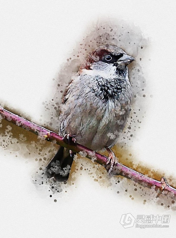 水彩素描绘画PS扩展插件 Aura Watercolor Sketch Photoshop Plugin 附视频教程  灵感中国网 www.lingganchina.com