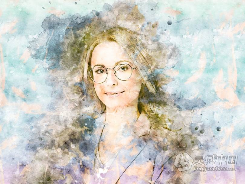 真实水彩画绘画Photoshop动作 Real Painting Photoshop Action 附视频教程  灵感中国网 www.lingganchina.com