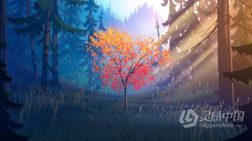 Blender 3D森林环境场景制作工作流程视频教程 Creating a Stylized 3d Forest Environment with Blender 2.9  灵感中国社区 www.lingganchina.com