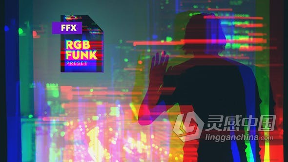 快速制作二次曝光RGB分离色彩效果特效 AE预设 AE工程预设 RGB Funk Preset  灵感中国社区 www.lingganchina.com