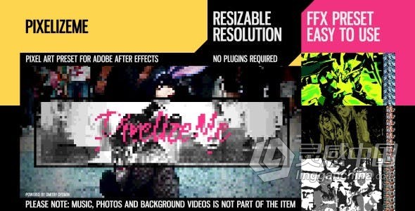 19种不同样式像素化艺术游戏电影效果制作 AE预设 AE工程预设 PixelizeMe  灵感中国网 www.lingganchina.com