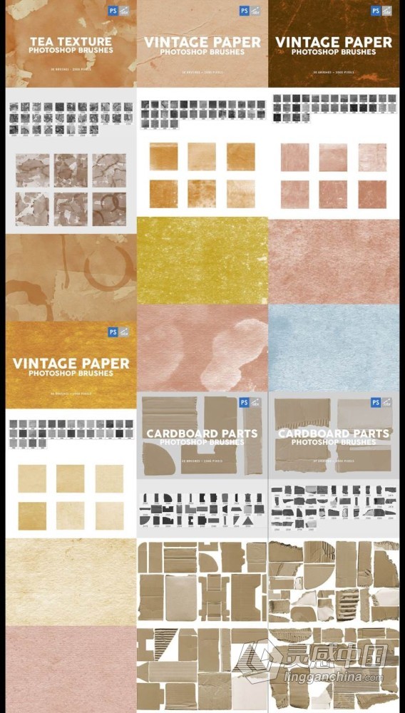 3000组超豪华自定义实用PS笔刷合集 3000 Photoshop Stamp Brushes Bundle  灵感中国网 www.lingganchina.com
