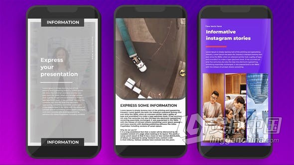30个垂直分辨率商务演讲商业建筑公司信息发布展示手机短视频宣传广告 AE模板 AE工程文件 Informative Instagram Stories  灵感中国社区 www.lingganchina.com