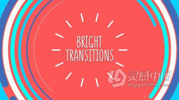 12种效果多彩形状图形动画视频转场过渡制作视频素材 Bright Transitions  灵感中国网 www.lingganchina.com