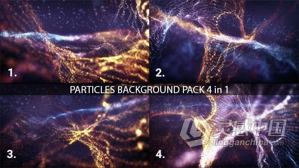 4组Particles华丽粒子舞台LED背景视频素材视频素材 LED大屏幕动态背景素材 Particles Background Pack  灵感中国社区 www.lingganchina.com